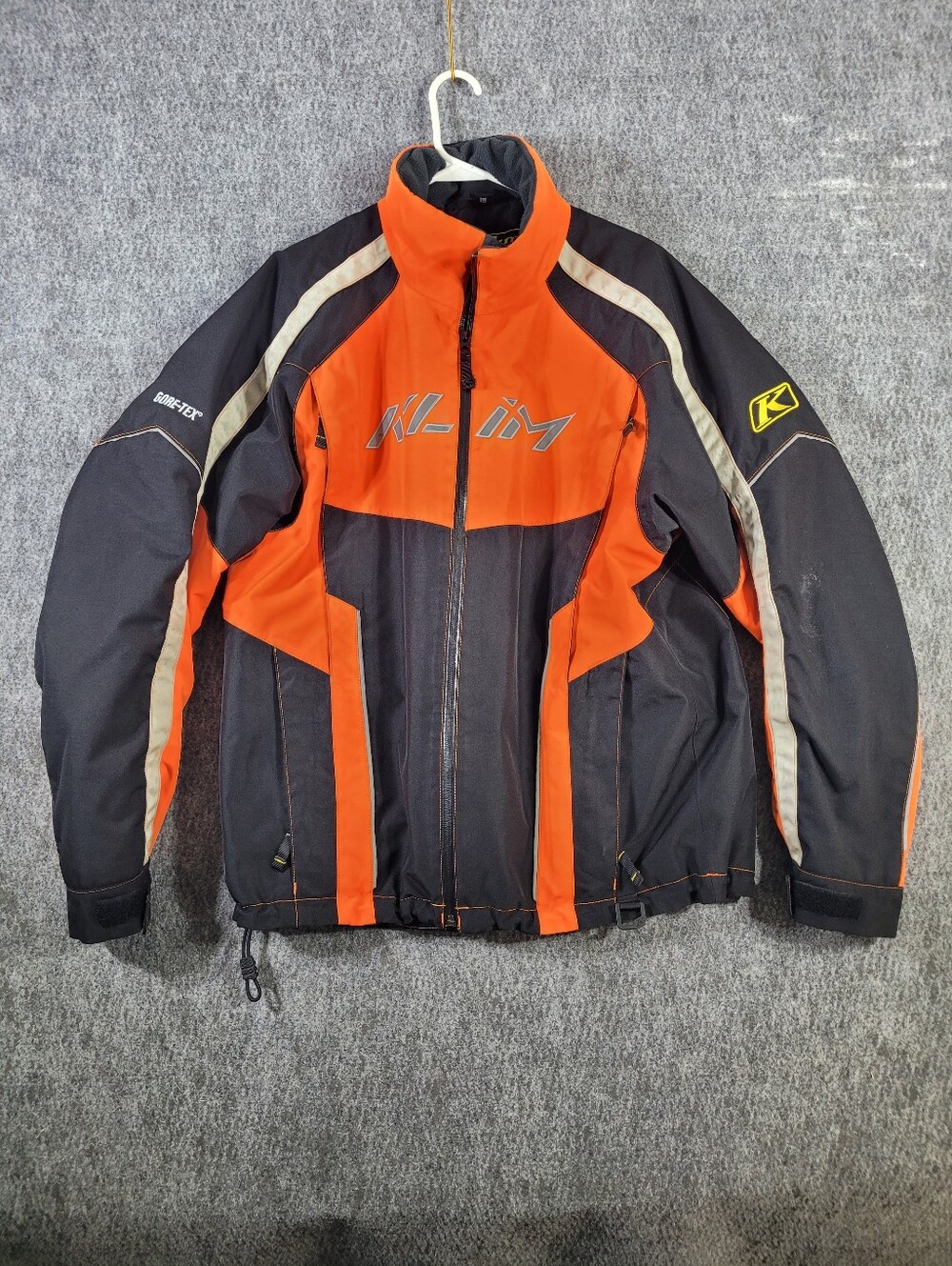 KLIM Gore-Tex Snowmobile Riding Jacket Men's Large L Orange Black Insulated